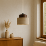 Fitting LED | Modern Linen Fabric LED Pendant Light Minimalist Hanging Lamp