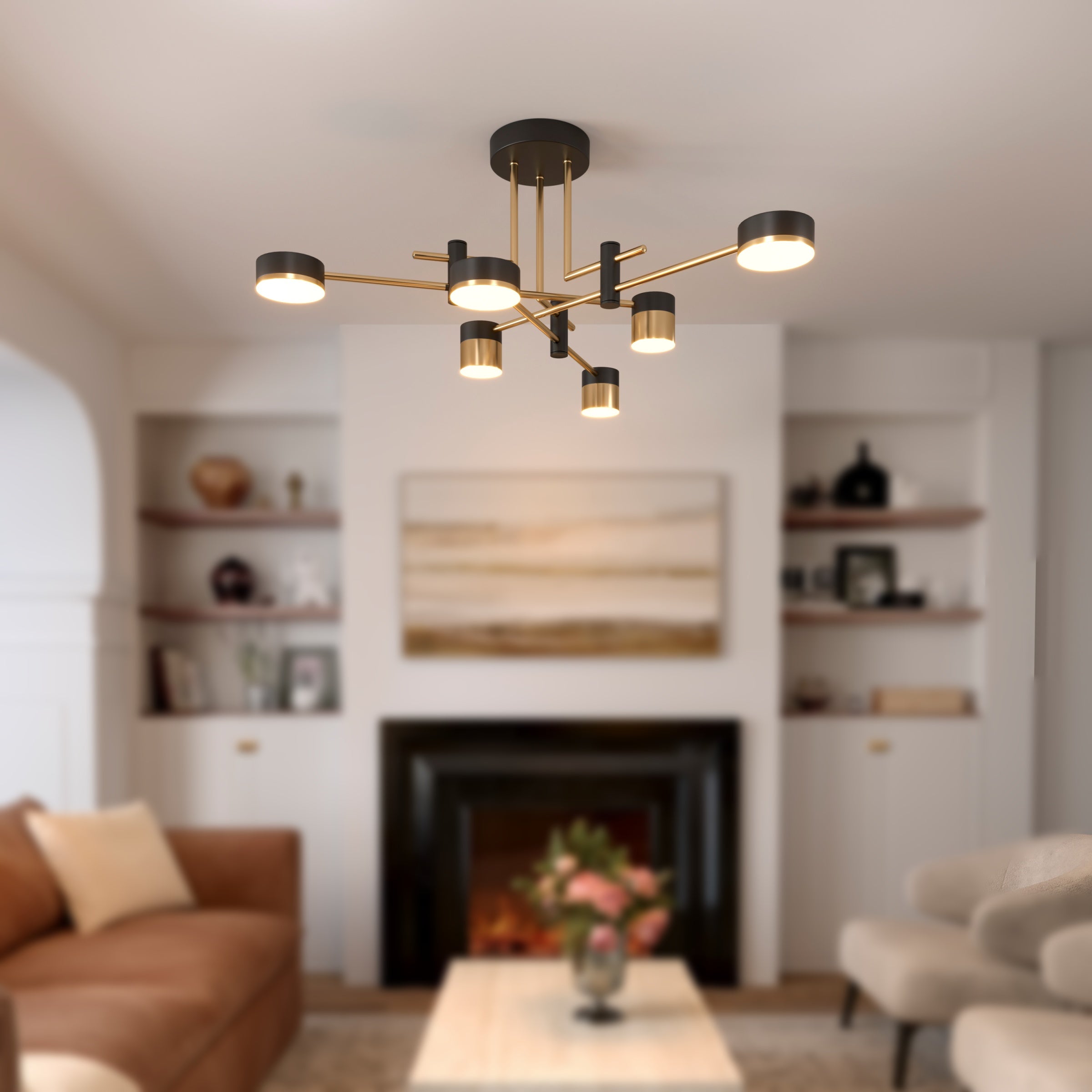 Fitting LED | Modern Multi Arm LED Ceiling Light Contemporary Chandelier Lamp