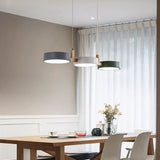 Fitting LED | Modern Multi Pendant Ceiling Light with Wooden Accent for Dining Spaces