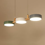 Fitting LED | Modern Multi Pendant Ceiling Light with Wooden Accent for Dining Spaces