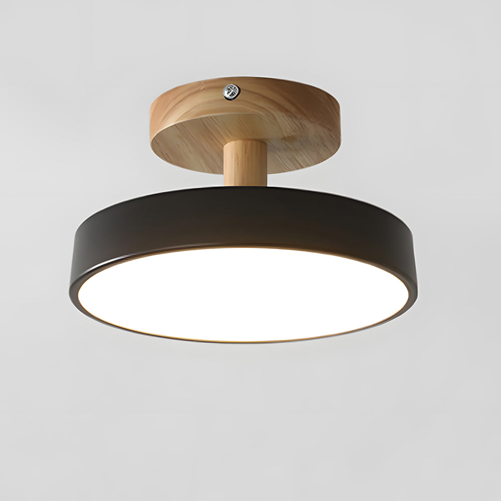 Fitting LED | Modern Nordic LED Ceiling Light Wooden Flush Mount Lamp