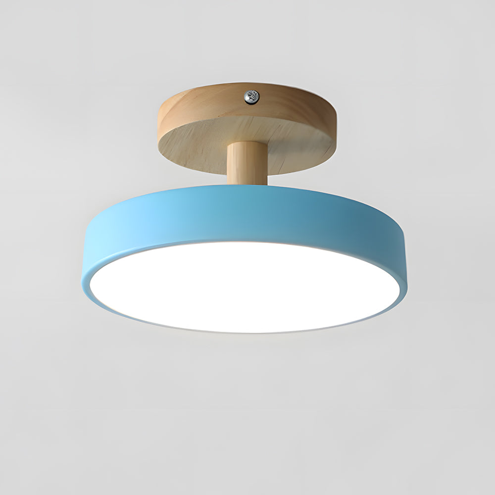 Fitting LED | Modern Nordic LED Ceiling Light Wooden Flush Mount Lamp