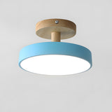 Fitting LED | Modern Nordic LED Ceiling Light Wooden Flush Mount Lamp