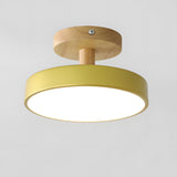 Fitting LED | Modern Nordic LED Ceiling Light Wooden Flush Mount Lamp