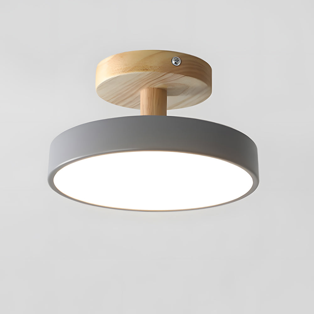 Fitting LED | Modern Nordic LED Ceiling Light Wooden Flush Mount Lamp
