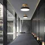 Fitting LED | Modern Nordic LED Ceiling Light Wooden Flush Mount Lamp
