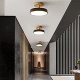 Fitting LED | Modern Nordic LED Ceiling Light Wooden Flush Mount Lamp