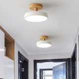 Fitting LED | Modern Nordic LED Ceiling Light Wooden Flush Mount Lamp