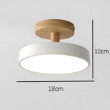 Fitting LED | Modern Nordic LED Ceiling Light Wooden Flush Mount Lamp