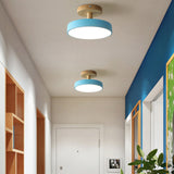 Fitting LED | Modern Nordic LED Ceiling Light Wooden Flush Mount Lamp