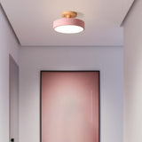 Fitting LED | Modern Nordic LED Ceiling Light Wooden Flush Mount Lamp