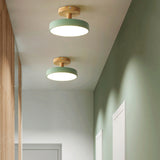 Fitting LED | Modern Nordic LED Ceiling Light Wooden Flush Mount Lamp