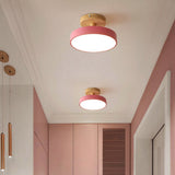 Fitting LED | Modern Nordic LED Ceiling Light Wooden Flush Mount Lamp