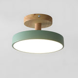 Fitting LED | Modern Nordic LED Ceiling Light Wooden Flush Mount Lamp