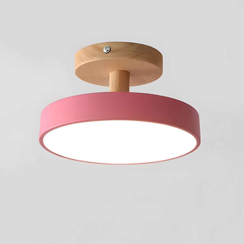 Fitting LED | Modern Nordic LED Ceiling Light Wooden Flush Mount Lamp