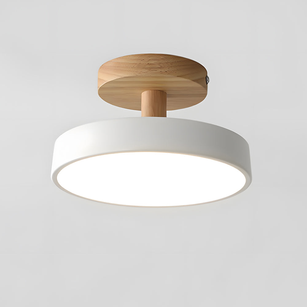 Fitting LED | Modern Nordic LED Ceiling Light Wooden Flush Mount Lamp