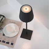 Fitting LED | Modern Pleated LED Table Lamp Rechargeable Touch Dimmable