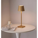 Fitting LED | Modern Pleated LED Table Lamp Rechargeable Touch Dimmable