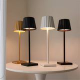 Fitting LED | Modern Pleated LED Table Lamp Rechargeable Touch Dimmable