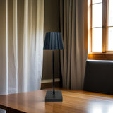 Fitting LED | Modern Pleated LED Table Lamp Rechargeable Touch Dimmable