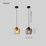 Fitting LED | Modern Ribbed Glass LED Pendant Light Decorative Hanging Lamp