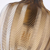 Fitting LED | Modern Ribbed Glass LED Pendant Light Decorative Hanging Lamp