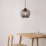 Fitting LED | Modern Ribbed Glass LED Pendant Light Decorative Hanging Lamp