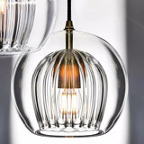 Fitting LED | Modern Ribbed Glass LED Pendant Light Decorative Hanging Lamp
