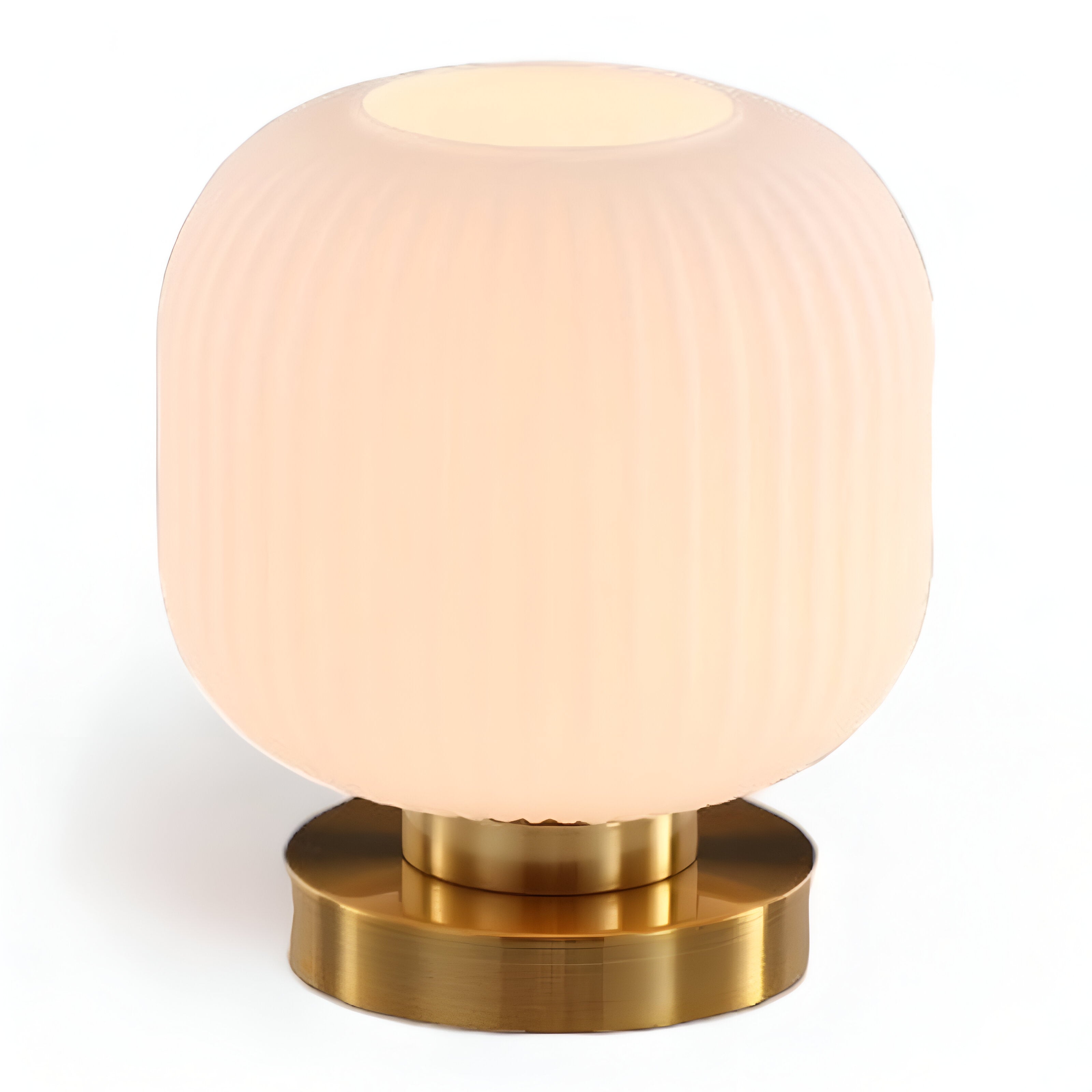 Fitting LED | Modern Ribbed Glass LED Table Lamp Decorative Ambient Light