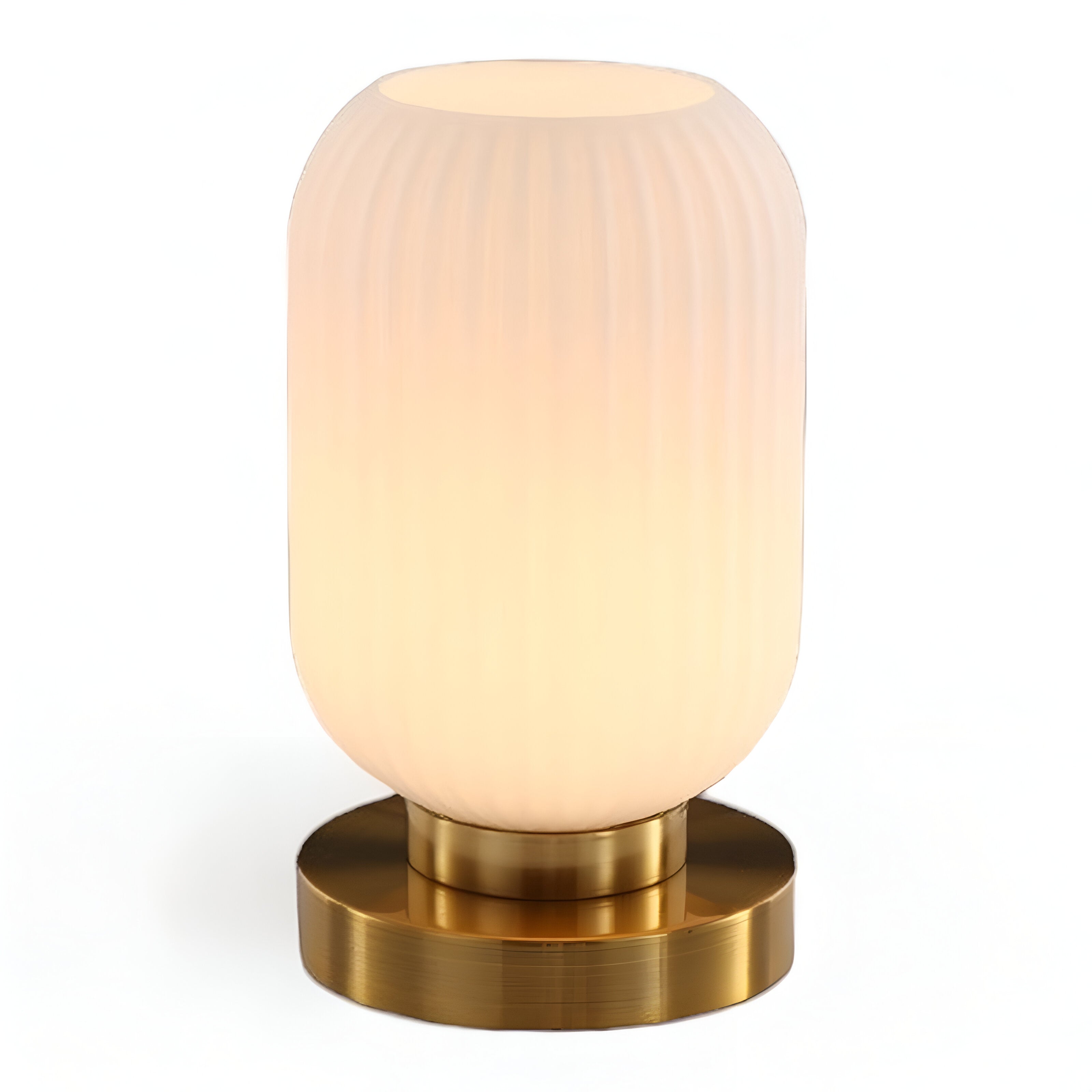 Fitting LED | Modern Ribbed Glass LED Table Lamp Decorative Ambient Light