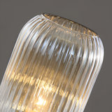 Fitting LED | Modern Ribbed Glass LED Table Lamp Decorative Ambient Light