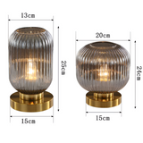 Fitting LED | Modern Ribbed Glass LED Table Lamp Decorative Ambient Light