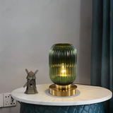 Fitting LED | Modern Ribbed Glass LED Table Lamp Decorative Ambient Light
