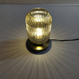 Fitting LED | Modern Ribbed Glass LED Table Lamp Decorative Ambient Light