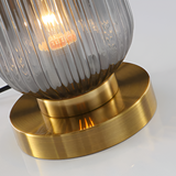 Fitting LED | Modern Ribbed Glass LED Table Lamp Decorative Ambient Light