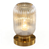 Fitting LED | Modern Ribbed Glass LED Table Lamp Decorative Ambient Light