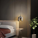 Fitting LED | Modern Smoked Glass Pendant Light for Elegant Ambient Lighting