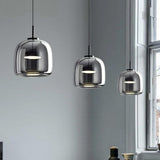 Fitting LED | Modern Smoked Glass Pendant Light for Elegant Ambient Lighting