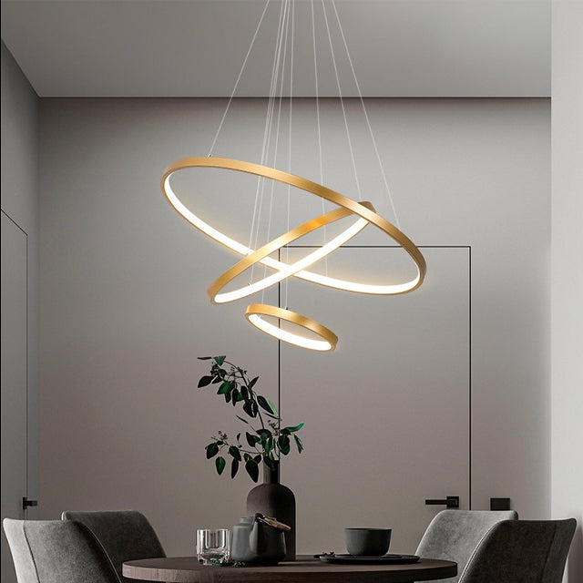 Fitting LED | Modern Spiral LED Pendant Light Contemporary Ring Hanging Lamp