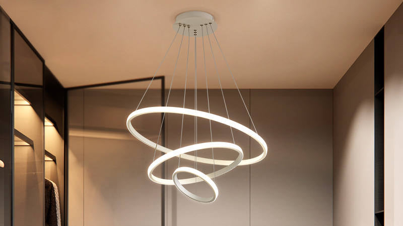 Fitting LED | Modern Spiral LED Pendant Light Contemporary Ring Hanging Lamp