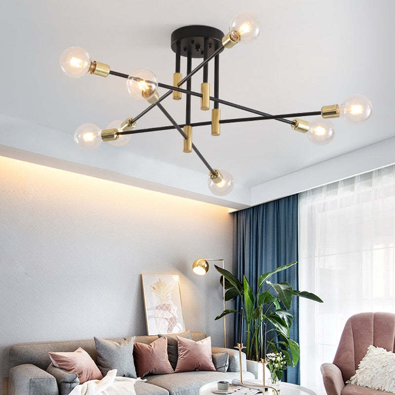 Fitting LED | Modern Sputnik LED Ceiling Light Multi Arm Chandelier Lamp