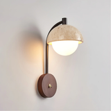Fitting LED | Modern Stone and Wood Wall Sconce for Elegant Ambient Lighting