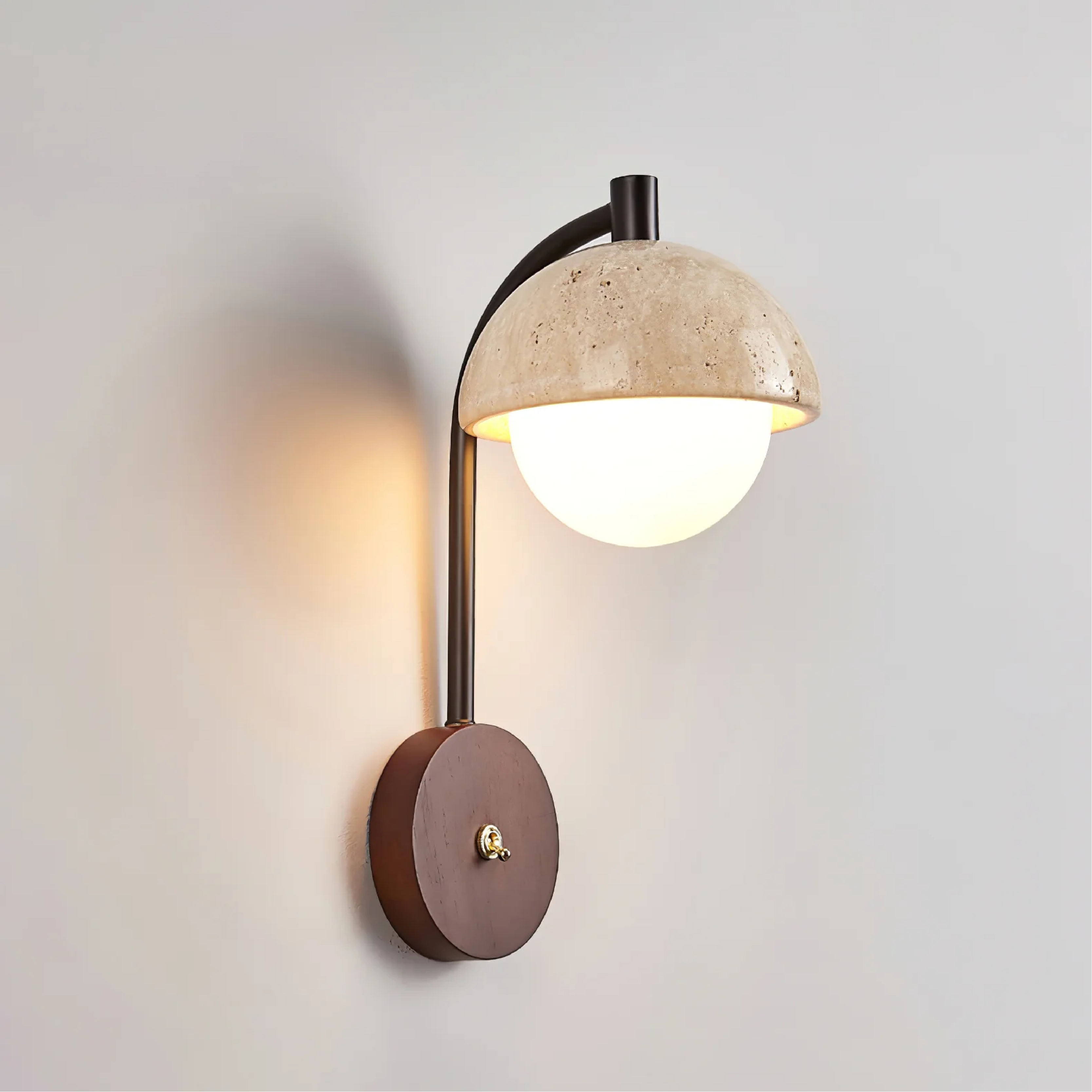 Fitting LED | Modern Stone and Wood Wall Sconce for Elegant Ambient Lighting