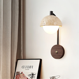 Fitting LED | Modern Stone and Wood Wall Sconce for Elegant Ambient Lighting