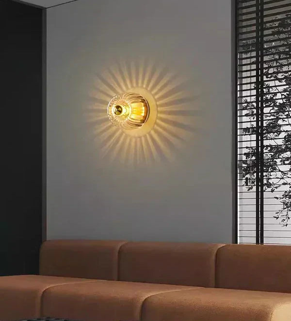 Fitting LED | Modern Sunburst Glass Wall Light for Decorative Ambient Lighting
