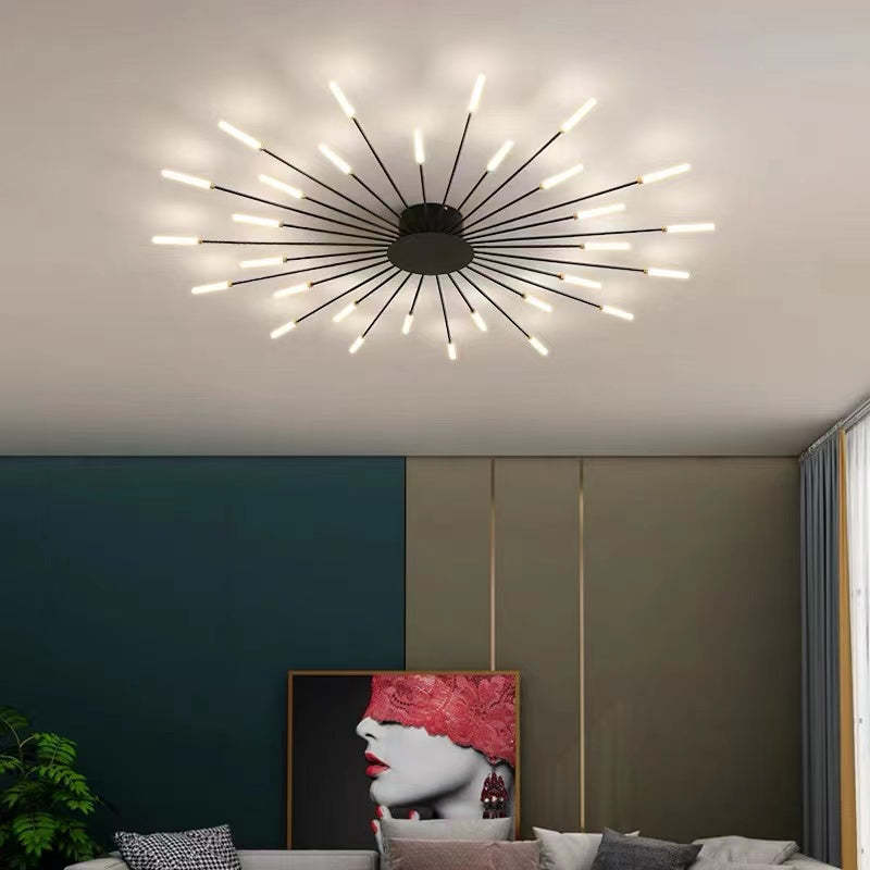 Fitting LED | Modern Sunburst LED Ceiling Light Luxury Decorative Lamp