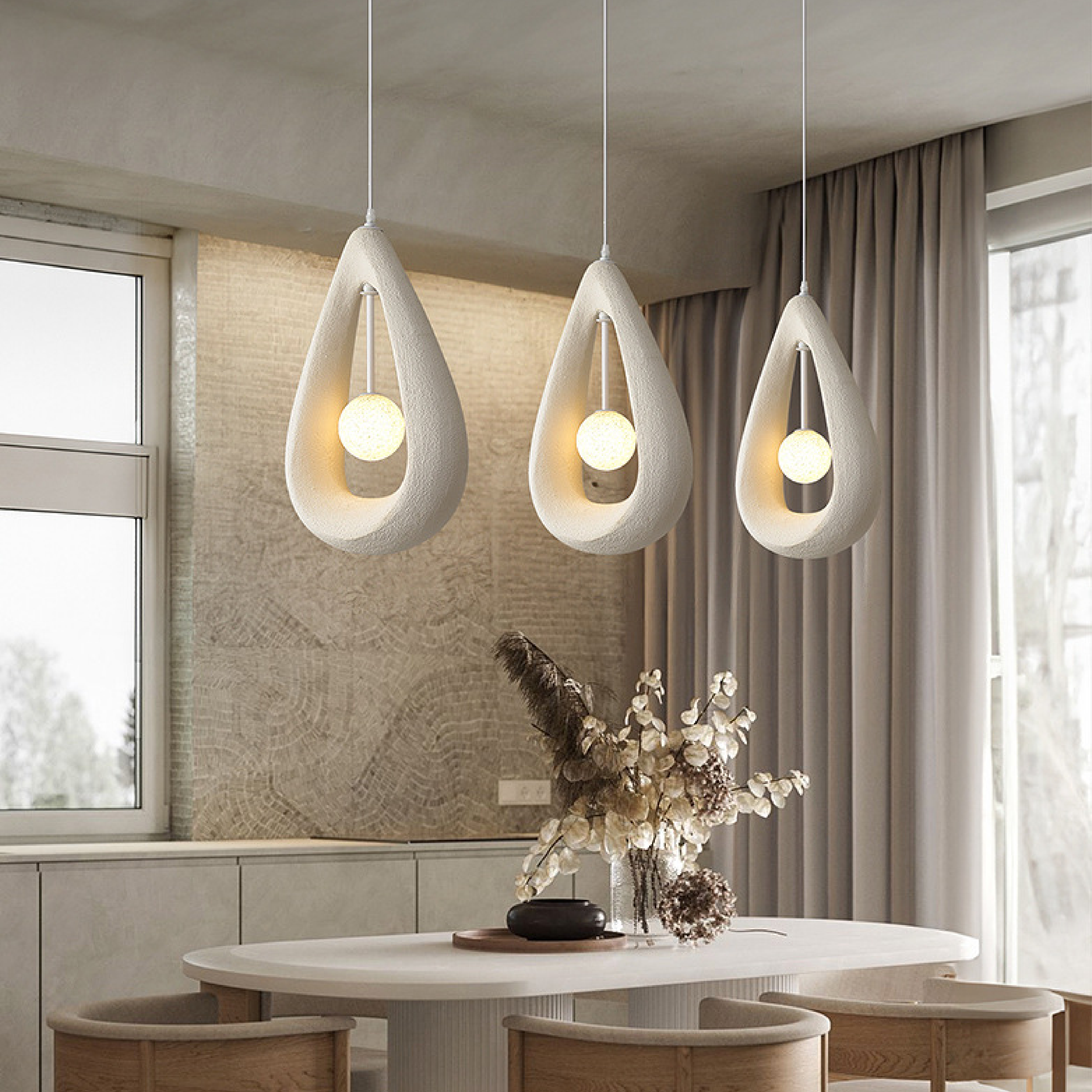 Fitting LED | Modern Teardrop LED Pendant Light Minimalist Hanging Ceiling Lamp