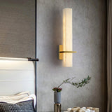 Fitting LED | Modern Vertical LED Wall Sconce with Brass Accent Lighting
