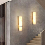 Fitting LED | Modern Vertical LED Wall Sconce with Brass Accent Lighting