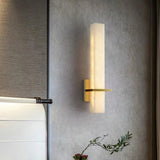 Fitting LED | Modern Vertical LED Wall Sconce with Brass Accent Lighting